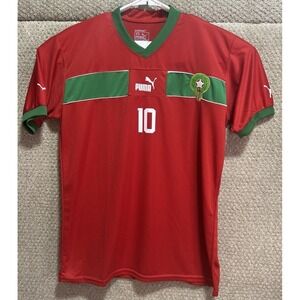 Morocco Adult Home Puma Soccer Jersey Red #10 "Brahim" Men's Size 2XL